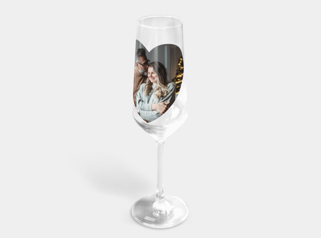 Sektglas mit Fotos