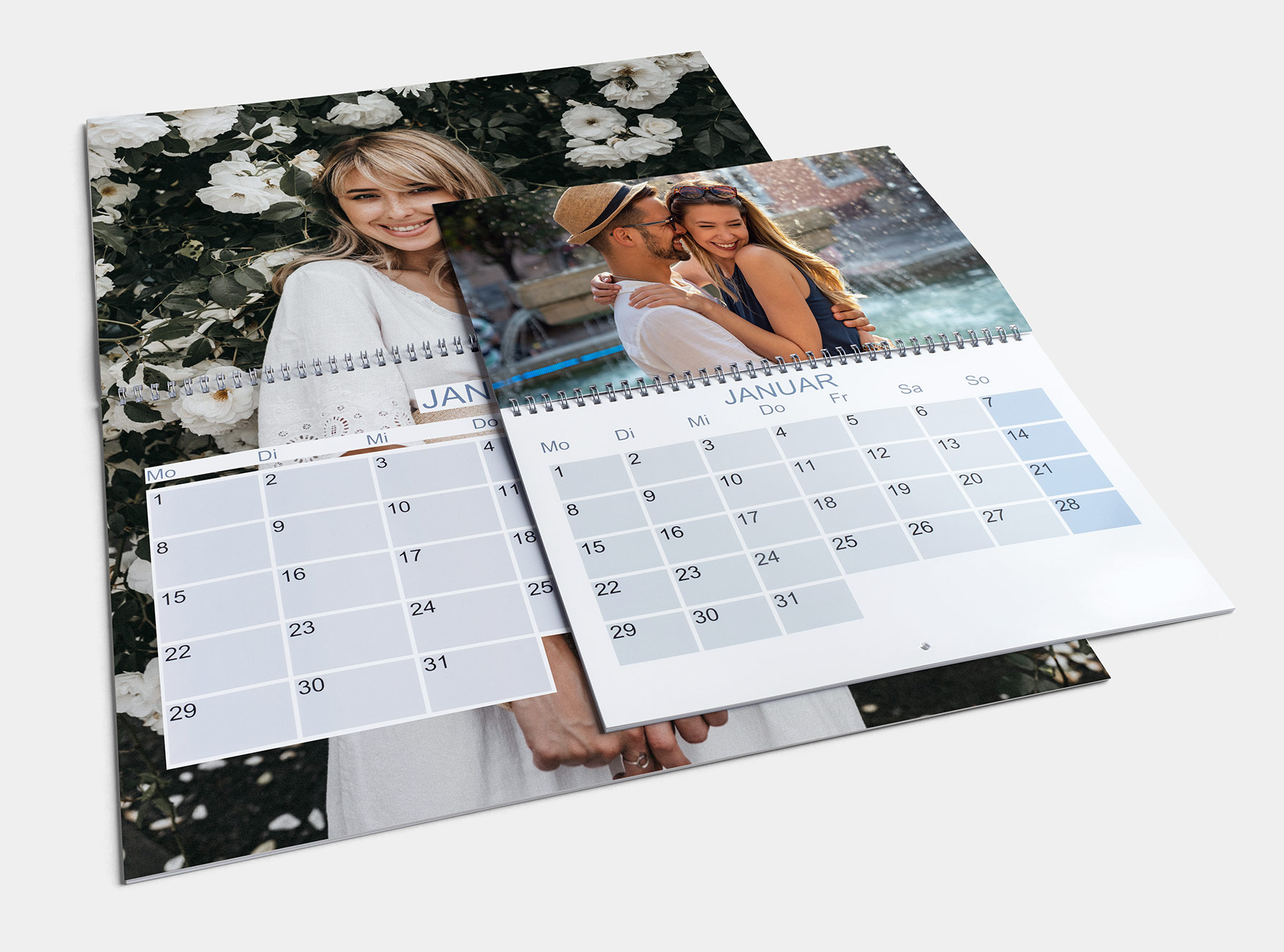 Klappkalender mit viel Platz für Fotos und Termine
