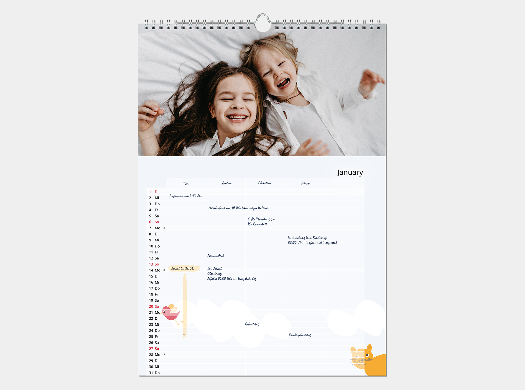 Fotokalender 2025: Familienplaner für die ganze Familie 