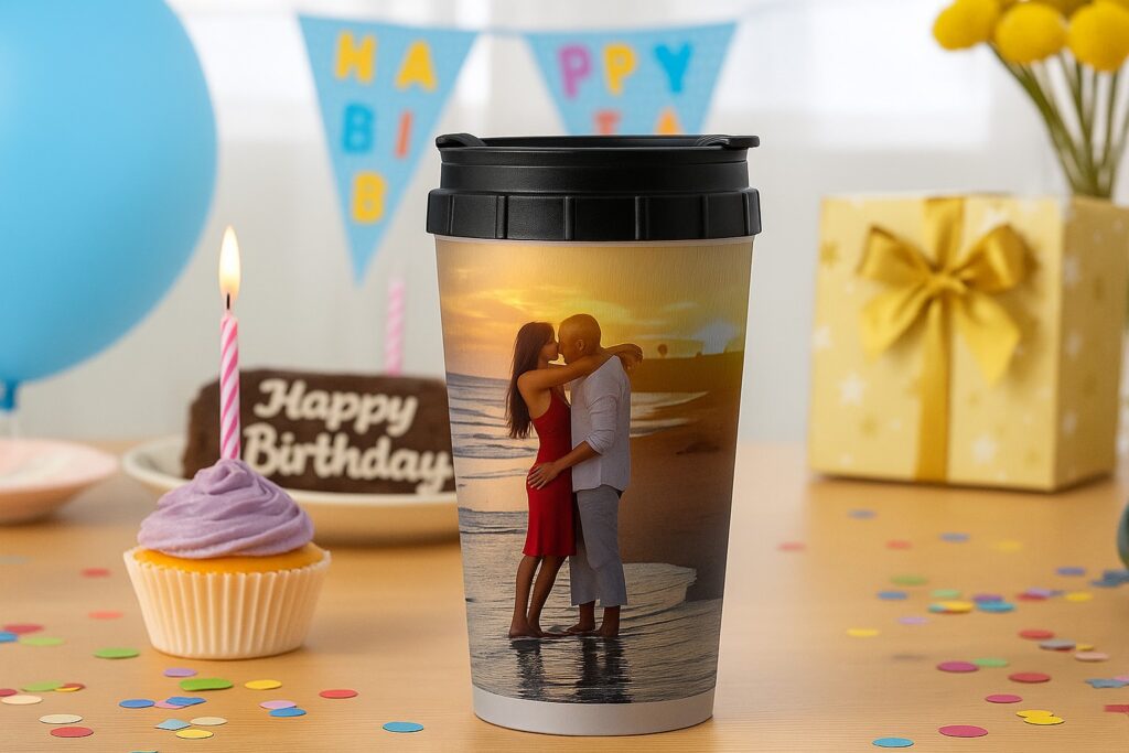 Thermobecher als Fotogeschenk zum Geburtstag