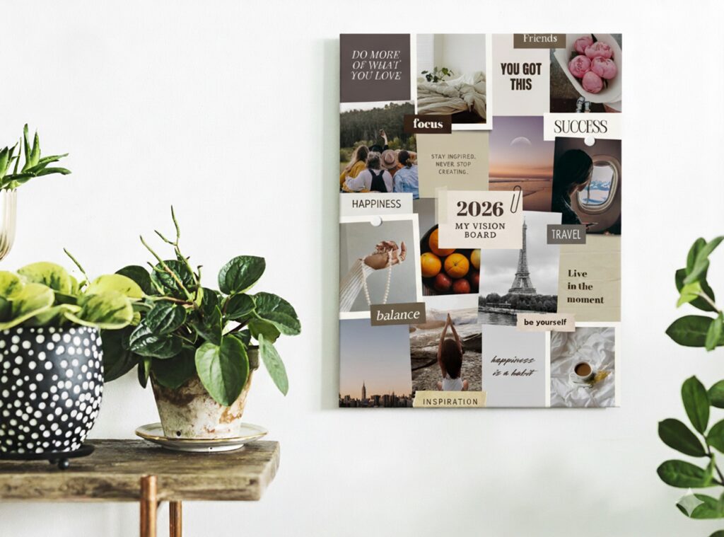 Visionboard gestalten: So gehts mit Leinwand
