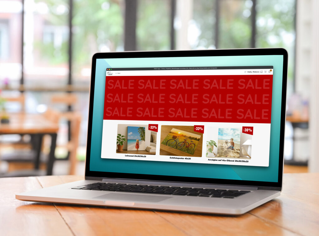 Sale-Produkte auf dem Bildschirm